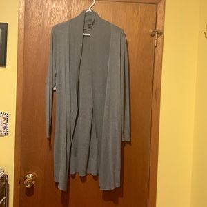 Grey long cardigan sweater